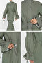 Front Zippered and Buttoned Waist Tie Jean Denim Jacket and Pants Hijab Two-Piece Set - 5