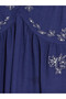 Nevavm Embroidered A-Line Linen Blend Dress with a Difference - 6