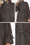 Front Zippered and Buttoned Waist Tie Jean Denim Jacket and Pants Hijab Two-Piece Set - 5