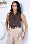 Women's Minimalist Design Zero Sleeve Shirt - 2