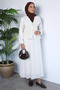 Collar Folded Lace Detailed Blouse Skirt Hijab Double Set - 2