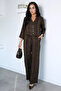 Women's Plaid Patterned Blouse and Trousers Two-Piece Set