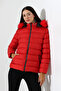 Women's Slim Fit Hooded Plush Short Coat - 5