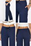 Women's Self-Patterned Elastic Waist Palazzo Trousers - 5