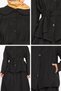 Elastic Waist Skirt, Baby Collar, Belt Detail, Shirt, Hijab, Two-Piece Set - 6