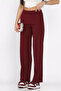 Women's Self-Patterned Elastic Waist Palazzo Trousers - 2