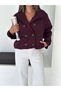 Women's Stand Collar Belt Buckle Double Breasted Short Trench Coat - 5
