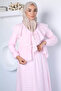 Collar Folded Lace Detailed Blouse Skirt Hijab Double Set - 2
