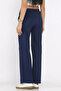 Women's Self-Patterned Elastic Waist Palazzo Trousers - 4