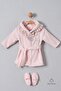 100% Cotton Baby Girl Bathrobe Set Boxed Hooded Bath Towel and Swaddle Set