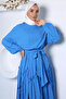 Waist Elastic Belted Ruffled Hijab Dress - 6
