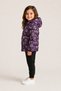 Girl's Purple Snowflake Patterned Fleece Lined Hooded Inflatable Winter Coat - 3