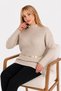 Women's Beige Turtleneck Ribbed Knitwear Sweater Long Sleeve Stylish Knitted Sweater - 5