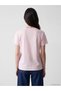 Peak New Season Pink Embroidered 100% Cotton Women's T-Shirt - 4