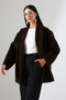 Women's Brown Oversize Goldfox Blazer with Belt - 3