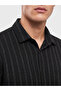 Ozmarka New Season Black Slim Fit Striped Men's Shirt - 3