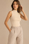 Women's Half Turtleneck Sleeveless Cotton Stretchy Basic Undershirt - 2