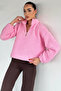 Gülseli Half-Zip Sweatshirt with Elastic Waist Detail