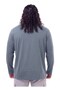 Men's Large Size 100% Cotton Long Sleeve Crew Neck Sweatshirt, Suitable for Weight Ranges 115 - 155 Kilograms, Gray - 3