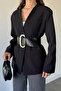 Perry Women's Blazer Jacket with Belt Accessories - 3