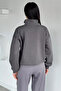 Gülseli Women's Polo Collar Half-Zipper Embroidered Sweatshirt - 4