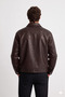 Zra Model Boxy Fit Viral Men's Leather Jacket Coat - 2