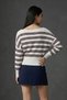 Dust Soft Textured Asymmetrical Rib Cut Boat Neck Low Sleeve Knitwear Women's Sweater & Blouse - White - 6