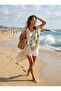 Women's 100% Cotton Muslin Beach Dress Patterned Pareo Poncho 105 cm
