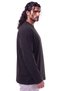 Men's Large Size 100% Cotton Long Sleeve Crew Neck Sweatshirt, Suitable for Weight Ranges of 115-155 Kg, Black. - 2