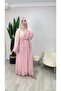 Shawl Patterned Lined Chiffon Long Dress - 5
