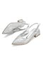 Women's Silver Waterway Open Back Short Thick Heeled Comfortable Evening Dress Stiletto and Bag Combination - 7
