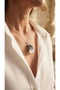 Steel Necklace with Eagle Claw Figure and Natural Stone Tip - 4
