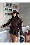Women's Stand Collar Belted Cashmere Jacket Double-Breasted Buttoned Belted Short Coat Jacket - 2