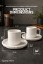 2-Person Striped White Porcelain Coffee Cup Set 100 ml Stylish Coffee Cup Set with Saucers - 4