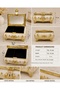 Mirrored Jewelry Box Gold Embellished Decorative Jewelry Box with Compartments - 7