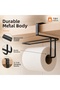Premium Paper Towel Rack – Black Metal Snap-On Napkin Holder, No Drilling Required, In-Cabinet Kitchen Organizer - 6