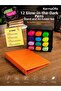 12-Piece Highlighter Pen Stand and A5 4-Ring Orange Folder Set |   6 Pastel + 6 Neon Pens