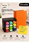 12-Piece Highlighter Pen Set + Wooden Desktop Stand + A5 4-Ring Orange Folder | |   6 Pastel + 6 Tropik Pencils
