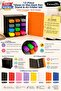 12-Pack Highlighter Pen Stand and A5 4-Ring Orange Binder Set |   6 Glittery Pens + 6 Neon Highlighters, Wooden Desktop Stand - 2