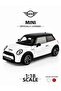 Bmw licensed 1/18 scale mini cooper s metal toy car white - with shock absorbers and detailed interior design