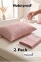 2-Piece Zippered Liquid Proof Pillow Mat Pad Cushion Protector