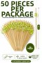 50-Piece Green Cube Bamboo Toothpicks 9 cm Party Invitation Cocktail Sofa Presentation Toothpicks Organization Tableware Set - 5