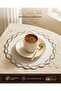 Premium 6-Piece Cocktail and Coffee Presentation Napkins with Gold and Silver Twisted Embroidery - 2