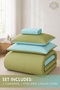 Stripe Reversible Comforter Set- Ultra Soft Microfiber Fabric, Soft Siliconized Fiber Filling - 4