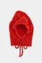 Red Soft Textured Tie-Back Knitwear Balaclava Beanie Twoaw26Br00002 - 3