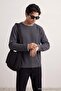 Smoked Regular/Normal Cut Textured Basic Sweatshirt Tmnaw26Sw00069