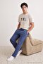 Bej-İndigo Regular Baskılı %100 Pamuk Örme Pijama Takımı TMNAW27PT00016 - 4