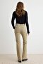 Taba Orta Esnek Yüksek Bel Flare İspanyol Paça Jeans TWOAW27JE00177 - 4