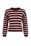 Bordo Çizgili Oversize Bisiklet Yaka Yumuşak Bereli Triko Kazak TWOAW27KZ00198 - 6