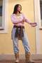 Mavi Kurdele/Fiyonk Detaylı Taşlı Normal Bel Wide Leg Geniş Paça Jeans TWOSS25JE00234 - 3
